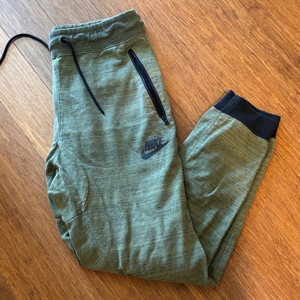 Nike Olive Heather Joggers with Black Trim
